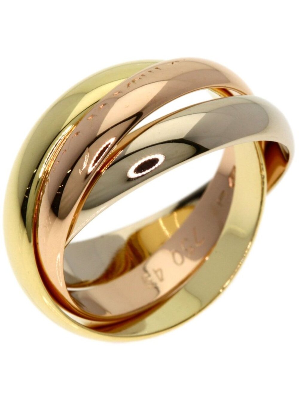 Cartier Trinity 49 Ring 18k Yellow Gold 18k Pink White - Picture 2 of 8